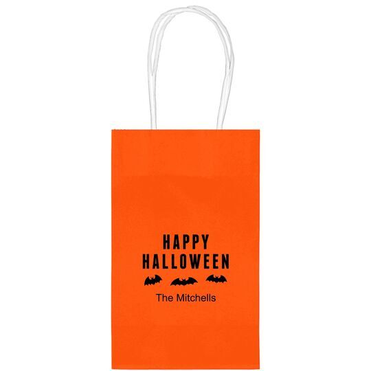 Happy Halloween Bats Medium Twisted Handled Bags